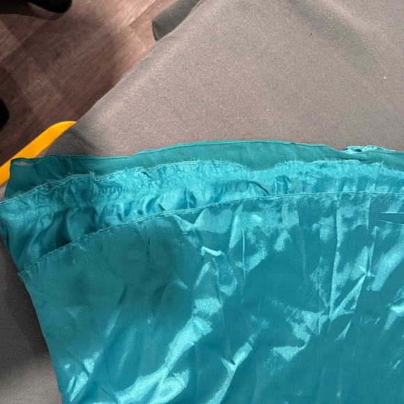 May Queen Teal One Shoulder Dress with Gold Detailing - Picture 12 of 12